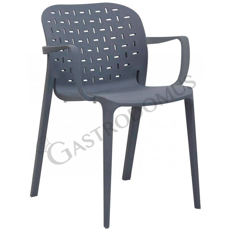 Sedia Robin con struttura, seduta e schienale in polipropilene con fibra di vetro, colore grigio