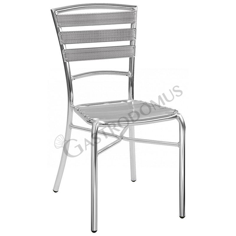 Sedia Next con struttura, seduta e schienale in alluminio anodizzato e saldato