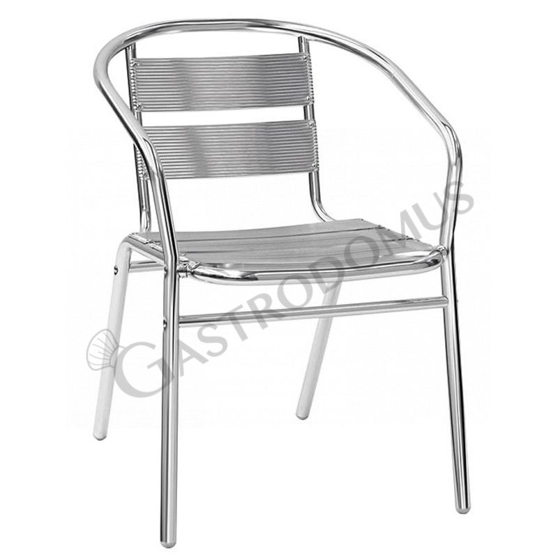 Sedia Mark con struttura, seduta e schienale in alluminio anodizzato e saldato