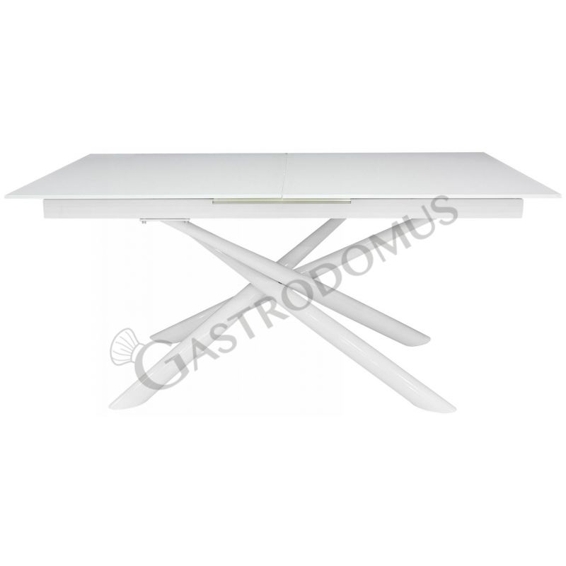 Tavolo con struttura in metallo verniciato e piano allungabile in cristallo, L 180/220 cm Tavolo con struttura in metallo verniciato e piano allungabile in cristallo, L 180/220 cm
