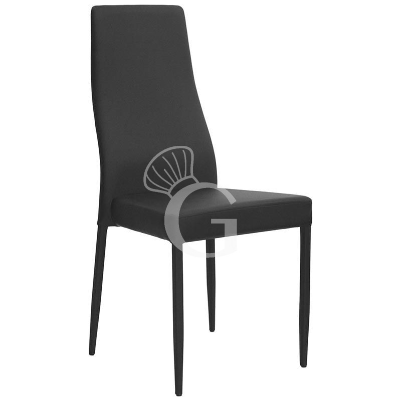 Sedia Lounge con struttura in metallo e rivestimento in ecopelle Sedia Lounge con struttura in metallo e rivestimento in ecopelle