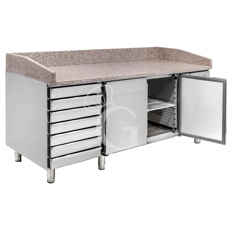 Banco pizza 600x400 2 porte 7 cassetti 390 LT