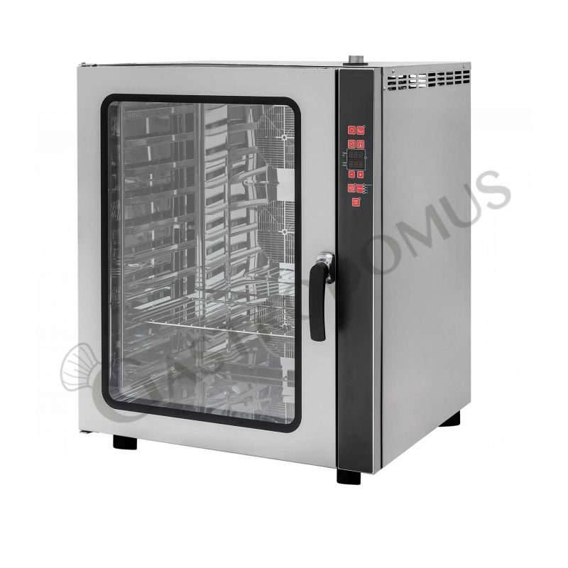 Forno elettrico a convezione per gastronomia, umidificatore,porta bandiera,comandi digitali, trifase, 10 teglie GN 1/1 530x325mm Forno elettrico a convezione per gastronomia, umidificatore,porta bandiera,comandi digitali, trifase, 10 teglie GN 1/1 530x325mm