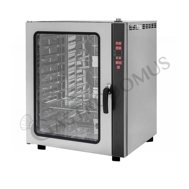 Forno elettrico a convezione per gastronomia, umidificatore,porta bandiera,comandi digitali, trifase, 10 teglie GN 1/1 530x325mm