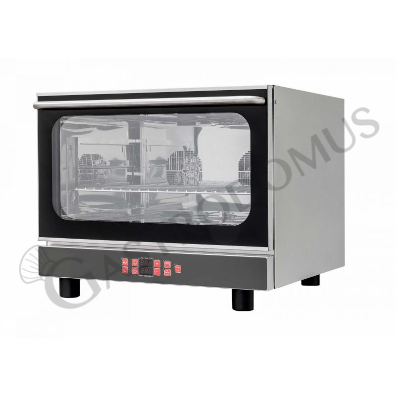 Forno elettrico a convezione per pasticceria, umidificatore e grill, porta ribalta, comandi digitali, 4 teglie 600X400 mm