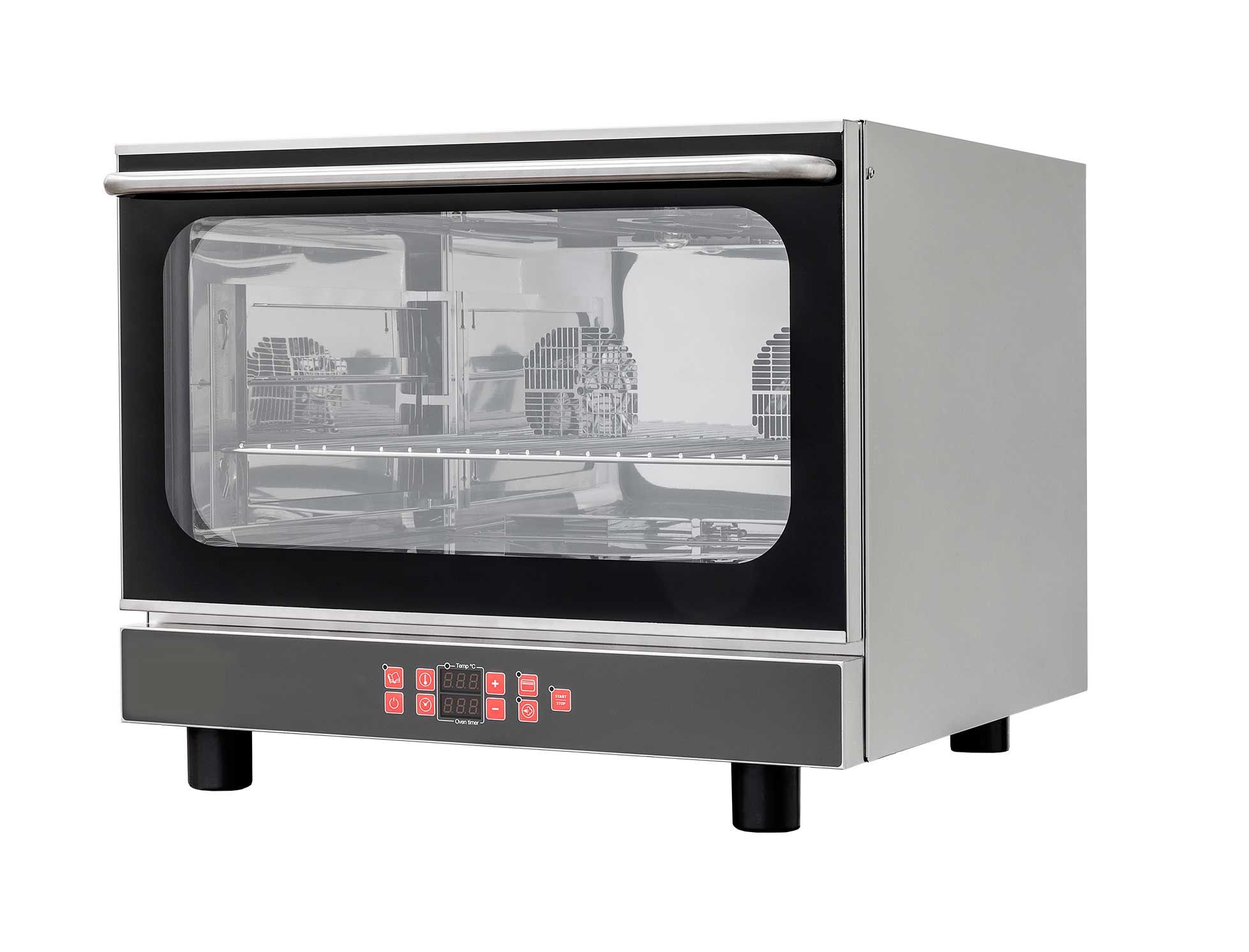 Forno elettrico a convezione per pasticceria, umidificatore e grill, porta ribalta, comandi digitali, 4 teglie 600X400 mm
