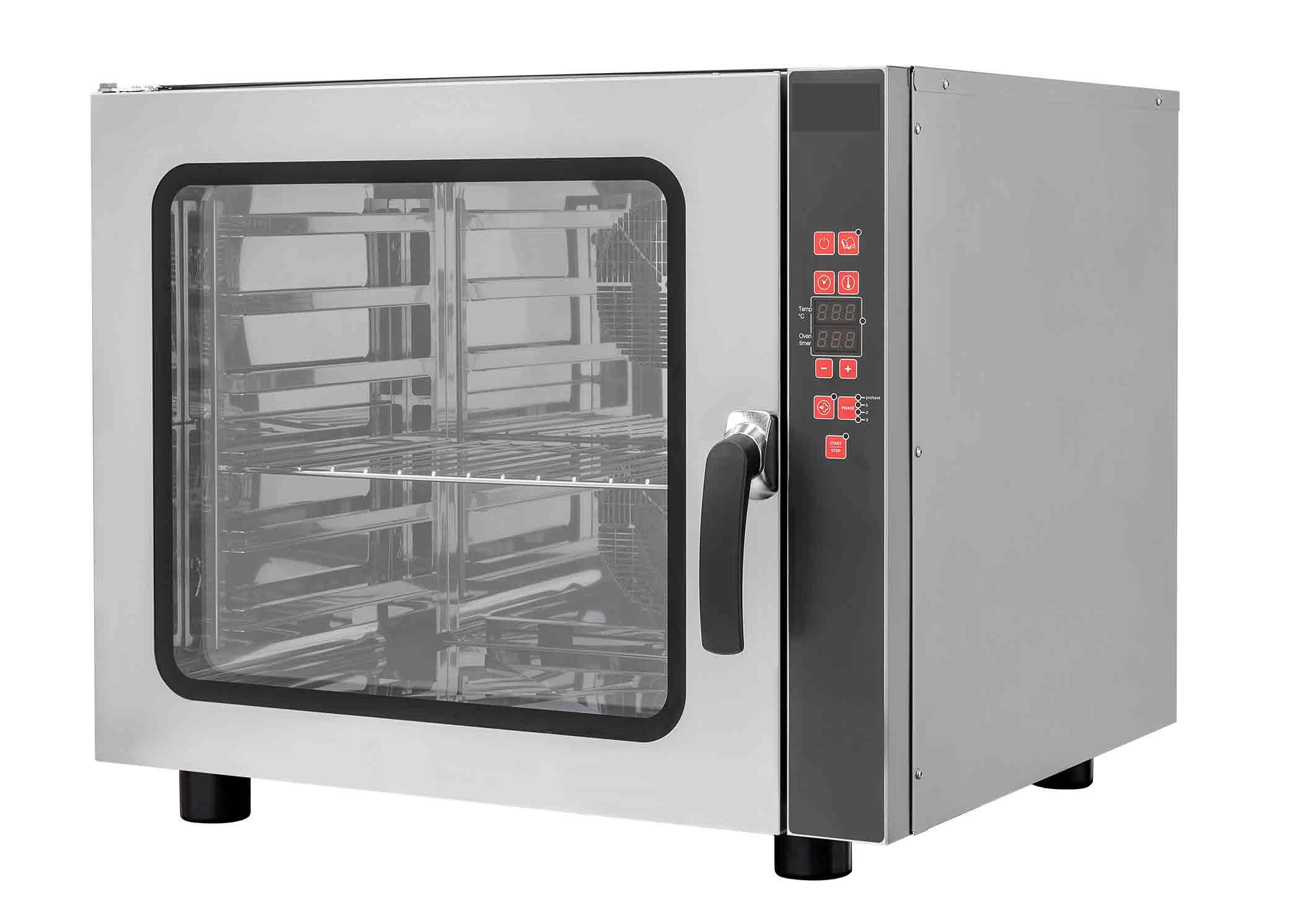Forno elettrico trifase a convezione per pasticceria con umidificatore e grill per 6 teglie 600X400 mm