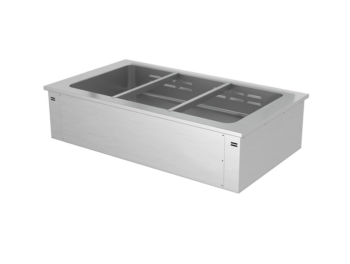 Piano bagnomaria da incasso riscaldamento ad acqua - altezza vasca 180 mm - dimensioni L 1135 x P 640 x H 285 mm