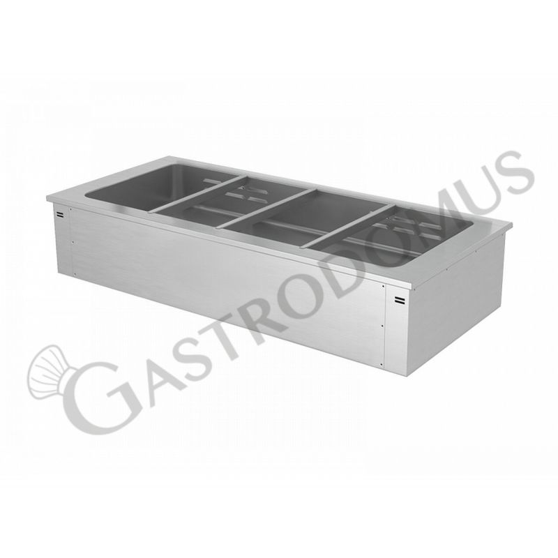 Piano bagnomaria da incasso riscaldamento ad acqua - altezza vasca 180 mm - dimensioni L 1460 x P 640 x H 285 mm Piano bagnomaria da incasso riscaldamento ad acqua - altezza vasca 180 mm - dimensioni L 1460 x P 640 x H 285 mm