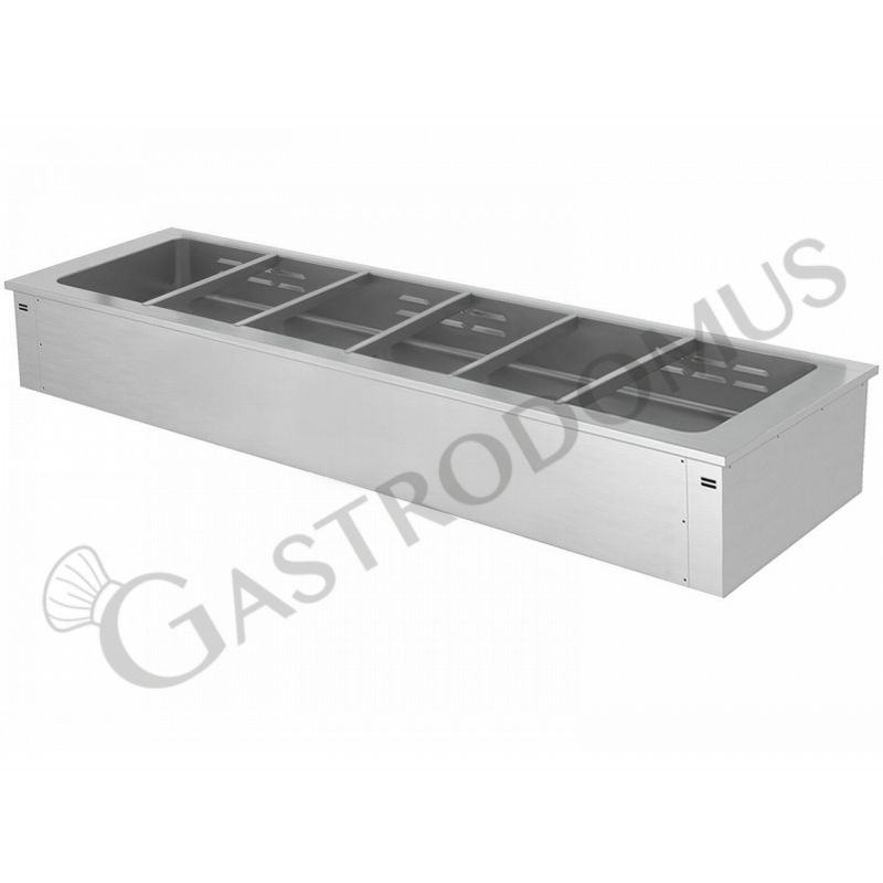 Piano bagnomaria da incasso riscaldamento ad acqua - altezza vasca 180 mm - dimensioni L 2110 x P 640 x H 285 mm Piano bagnomaria da incasso riscaldamento ad acqua - altezza vasca 180 mm - dimensioni L 2110 x P 640 x H 285 mm
