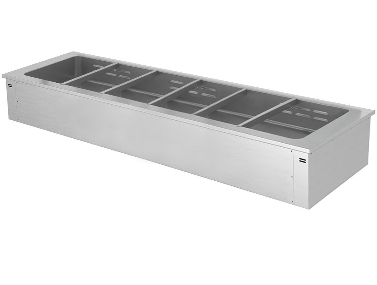 Piano bagnomaria da incasso riscaldamento ad acqua - altezza vasca 180 mm - dimensioni L 2110 x P 640 x H 285 mm