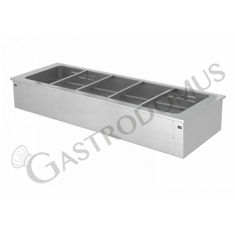 Piano bagnomaria da incasso riscaldamento ad acqua - altezza vasca 180 mm - dimensioni L 1785 x P 640 x H 285 mm