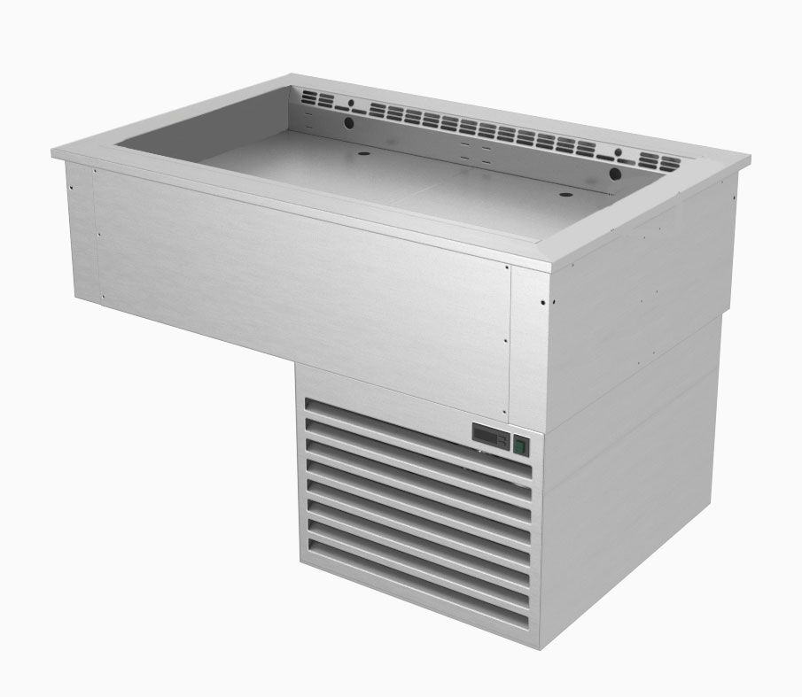 Piano refrigerato ventilato da incasso con vasca regolabile - dimensioni L 1460 x P 740 x H 745 mm