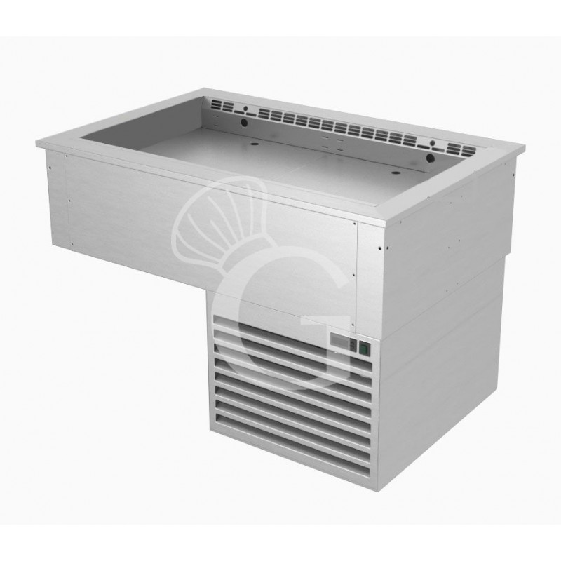 Piano refrigerato ventilato da incasso con vasca regolabile - dimensioni L 2110 x P 740 x H 745 mm