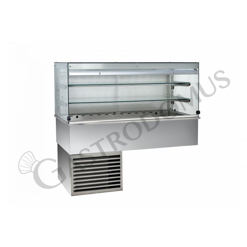 Vetrina refrigerata ventilata cubica 2 ripiani con tendina lato cliente - Lunghezza 810 mm Vetrina refrigerata ventilata cubica 2 ripiani con tendina lato cliente - Lunghezza 810 mm