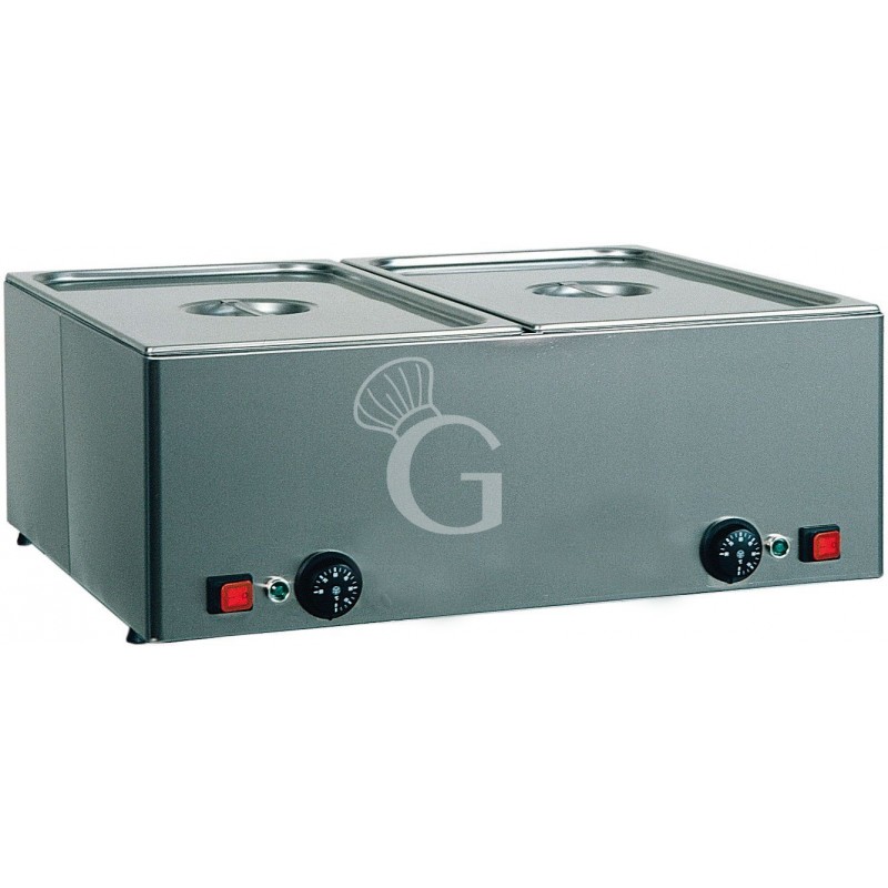 Bagnomaria 2 bacinelle GN1/1 L 660 mm x P 540 mm x H 220 mm 1200 W + 1200 W Bagnomaria 2 bacinelle GN1/1 L 660 mm x P 540 mm x H 220 mm 1200 W + 1200 W