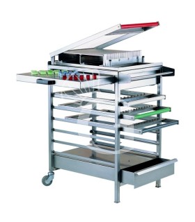 Carrello con dimensioni L 70 cm x P 60 cm x H 85 cm per taglierina Chitarra