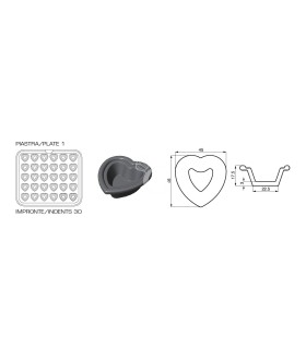 Set 2 piastre con impronta a cuore per Cookmatic