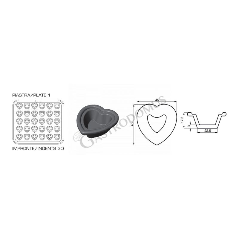 Set 2 piastre con impronta a cuore per Cookmatic Set 2 piastre con impronta a cuore per Cookmatic