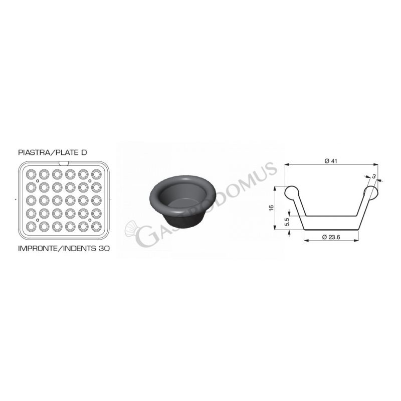 Set 2 piastre con impronta tonda mignon per Cookmatic Set 2 piastre con impronta tonda mignon per Cookmatic