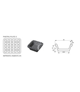 Set 2 piastre con impronta quadrata per Cookmatic