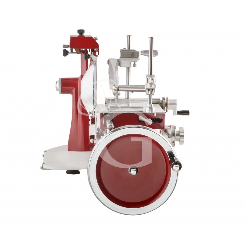 Affettatrice a volano in alluminio, lama diametro 250 mm, taglio utile L 185 x H 150 mm
