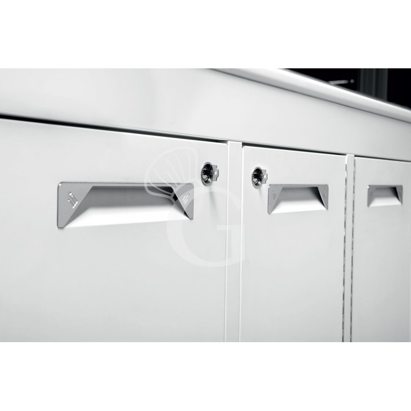 Banco bar + Retrobanco Lunghezza 3metri Drop-in Vetro supporto