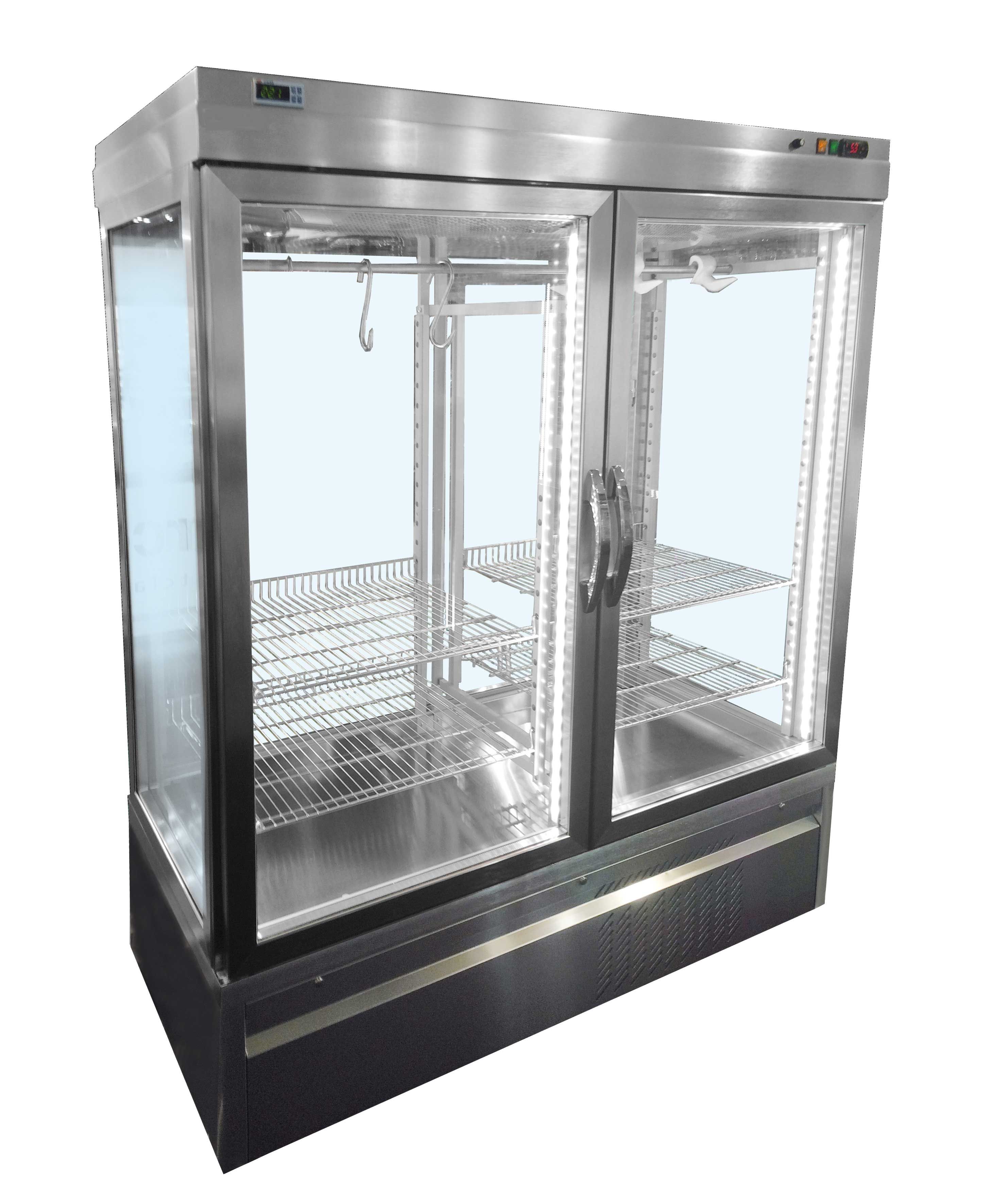 Vetrina frigo per carne - 2 porte - temp. -5°C/+10°C - L 1500 mm x P 760 mm x H 1930 mm