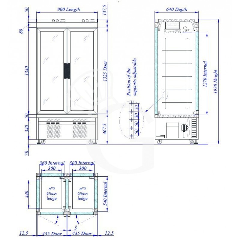 Espositore statico con temperatura combinata