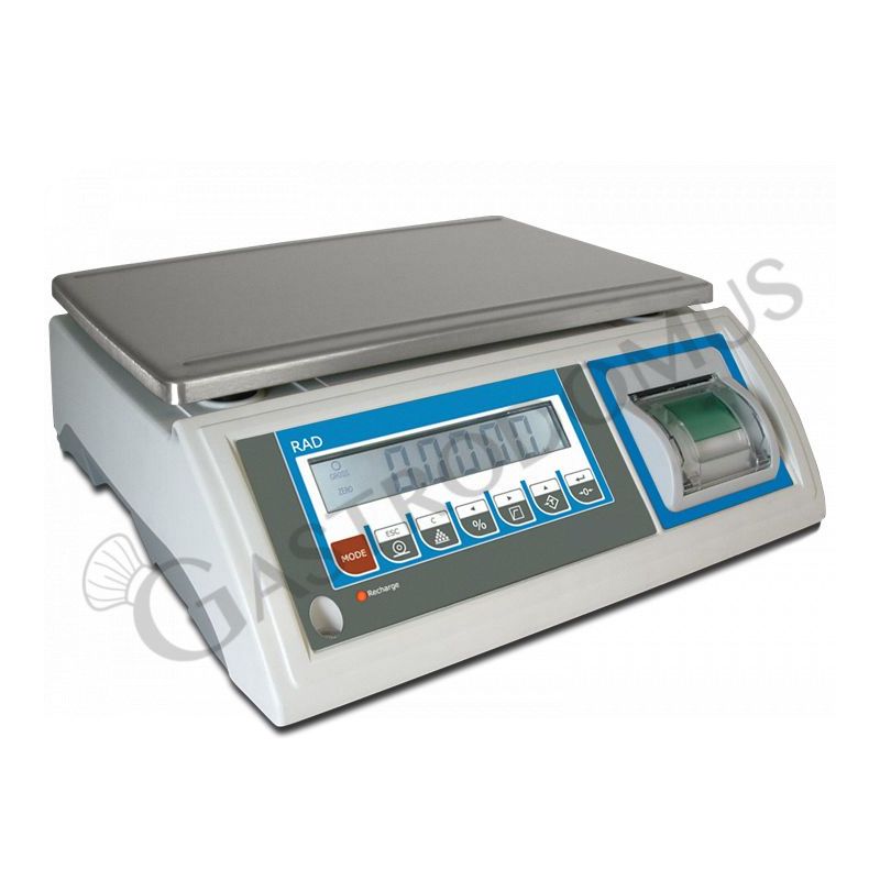 Bilancia controllo del peso stampante incorporata portata 30 Kg precisione 10 g L 370 mm x P 363 mm x H 137 mm Bilancia controllo del peso stampante incorporata portata 30 Kg precisione 10 g L 370 mm x P 363 mm x H 137 mm