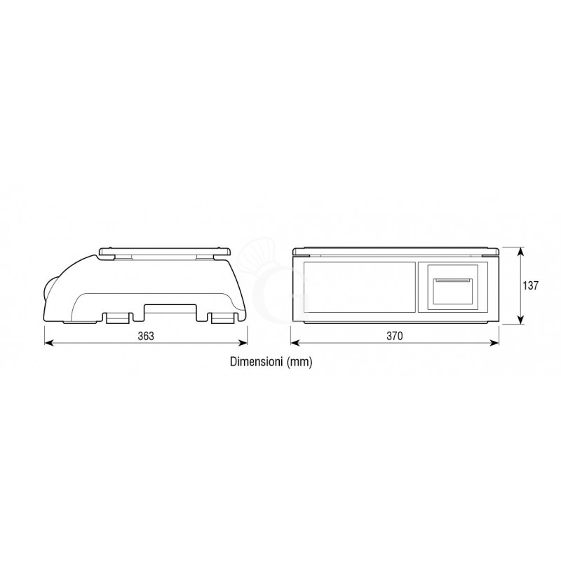 Bilancia controllo del peso stampante incorporata portata 30 Kg precisione 10 g L 370 mm x P 363 mm x H 137 mm, scheda tecnica