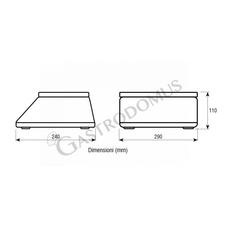 Bilancia controllo peso doppio display portata 6 Kg precisione 0,5 g L 290 mm x P 240 mm x H 110 mm, scheda tecnica