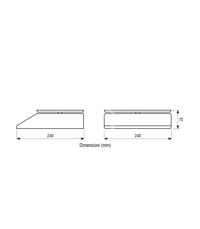 Bilancia controllo peso funzione conta pezzi portata 10 Kg precisione 1 g L 240 mm x P 240 mm x H 70 mm, visione laterale
