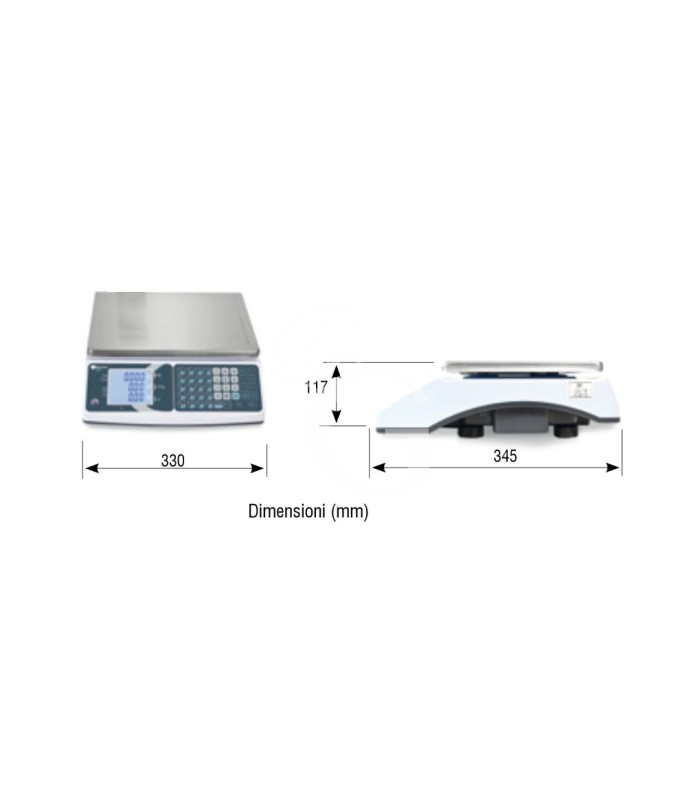 Bilancia commerciale senza colonna - portata 30 Kg e precisione 5/10 g