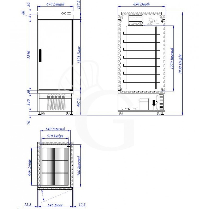 Armadio refrigerato ventilato gelateria