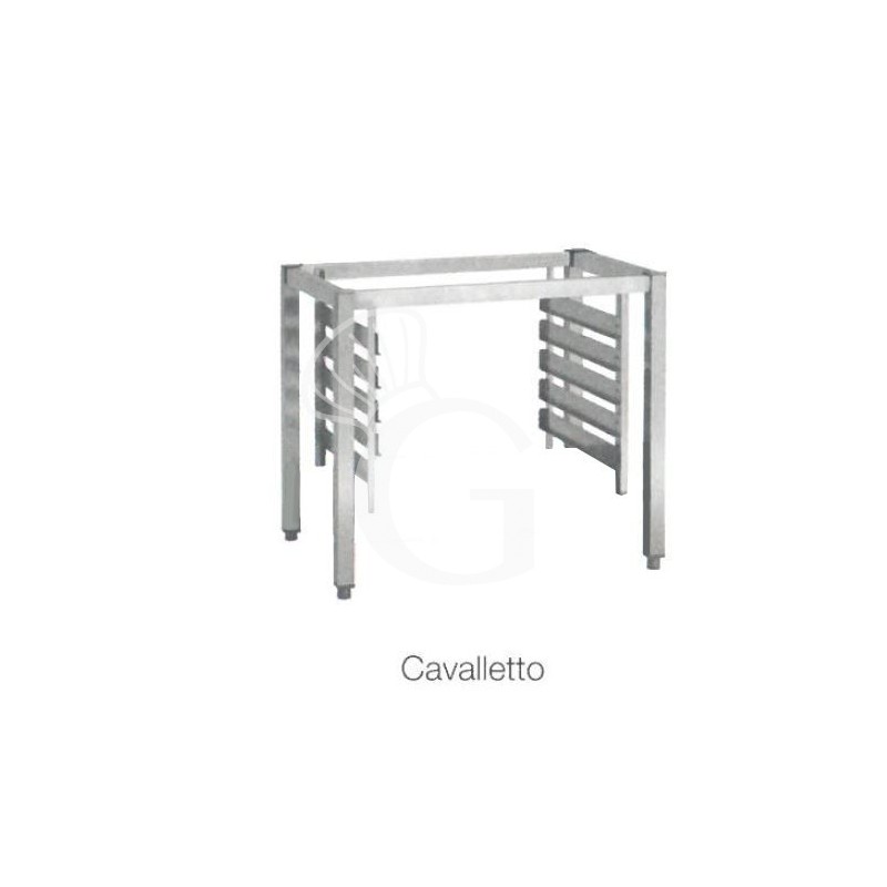 Porta teglie (quantità 8) + cavalletto aperto per forni 4 teglie GN 2/3 o 433 x 333 mm