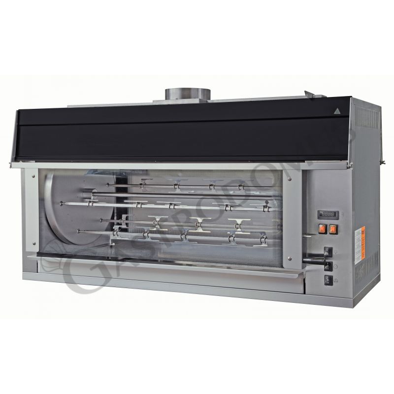Planetario elettrico con 18 aste L 1450 mm x P 930 mm x H 980 mm capacità 126 polli Planetario elettrico con 18 aste L 1450 mm x P 930 mm x H 980 mm capacità 126 polli