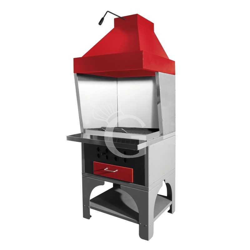 Barbecue modulare singolo alimentato a carbone vegetale - Lunghezza 790 mm