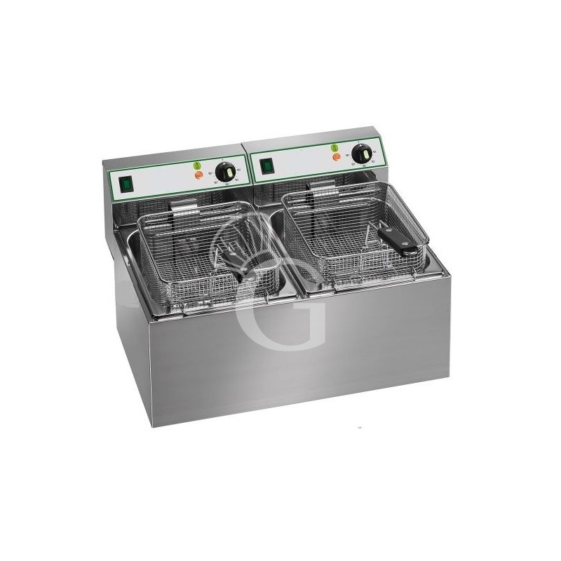 Friggitrice elettrica da banco con 2 vasche di capacità 4 litri più 4 litri Friggitrice elettrica da banco con 2 vasche di capacità 4 litri più 4 litri