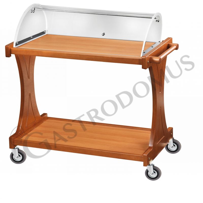 Carrello per dolci e formaggi in legno con cupola L 860 mm x P 550 mm x H 1100 mm Carrello per dolci e formaggi in legno con cupola L 860 mm x P 550 mm x H 1100 mm