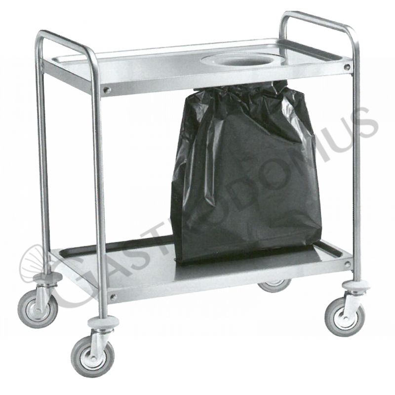 Carrello di servizio in acciaio inox con fori L 900 mm x P 600 mm x H 940 mm