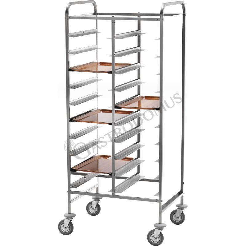 Carrello portavassoi con telaio rinforzato per 20 vassoi GN1/1 - L 740 mm x P 620 mm x H 1750 mm Carrello portavassoi con telaio rinforzato per 20 vassoi GN1/1 - L 740 mm x P 620 mm x H 1750 mm