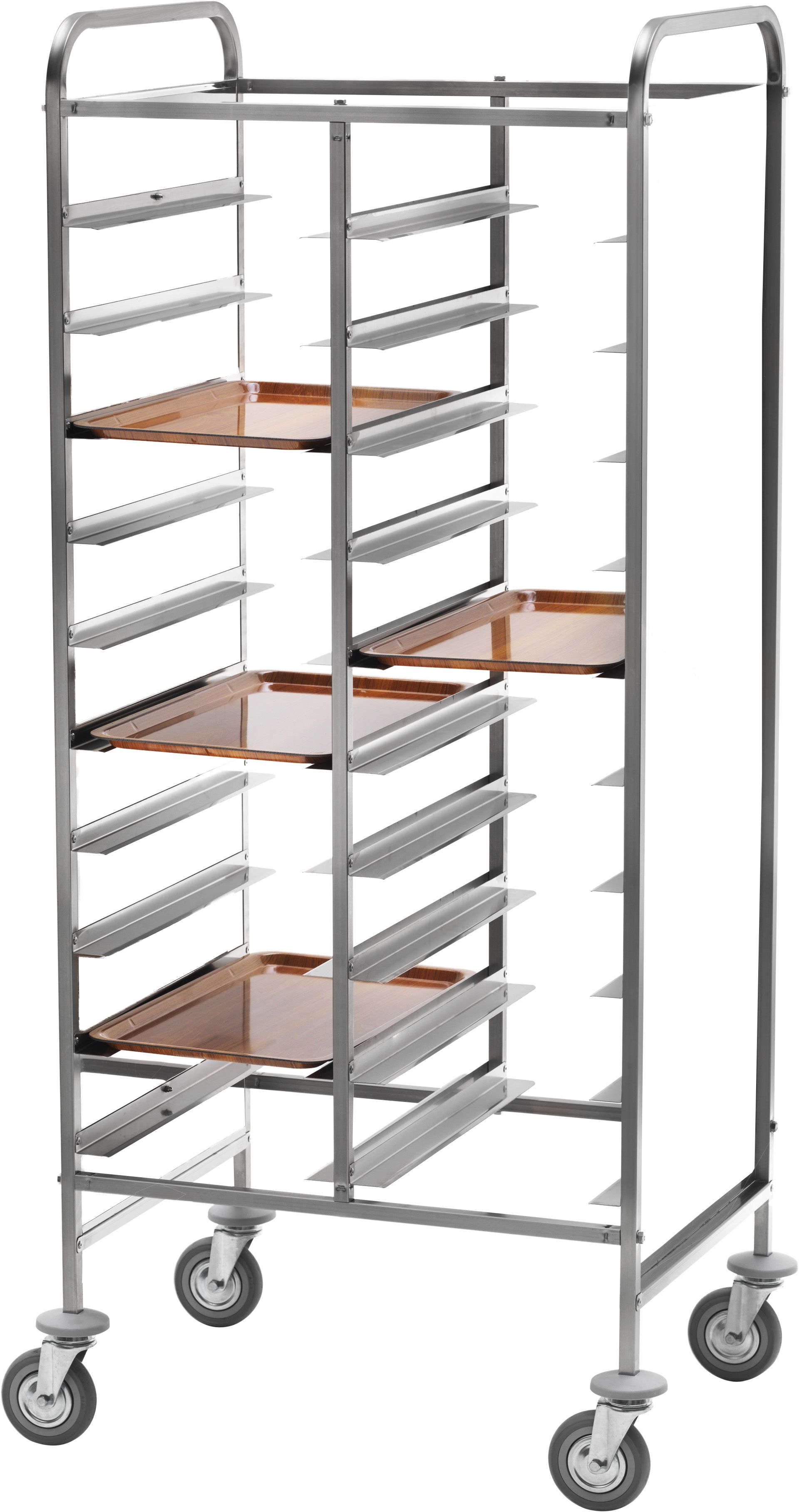 Carrello portavassoi con telaio rinforzato per 20 vassoi GN1/1 - L 740 mm x P 620 mm x H 1750 mm