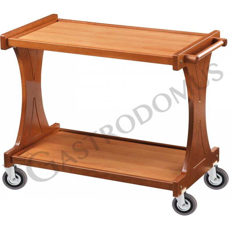 Carrello di servizio in legno con 2 piani, L 860 mm x P 550 mm x H 850 mm