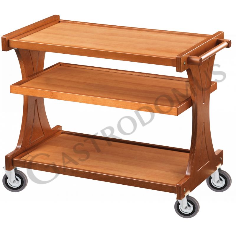 Carrello di servizio in legno con 3 piani, L 860 mm x P 550 mm x H 850 mm