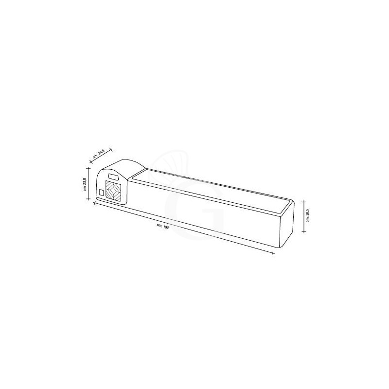 Refrigeratore da banco, L 1320 mm x P 245 mm x H 235 mm
