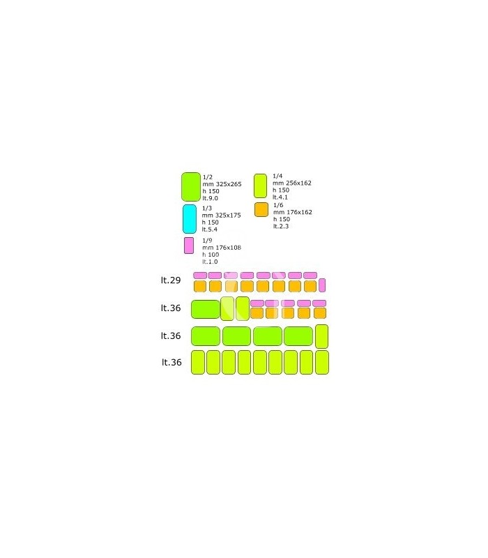 Refrigeratore da banco, L 1830 mm x P 330 mm x H 230 mm