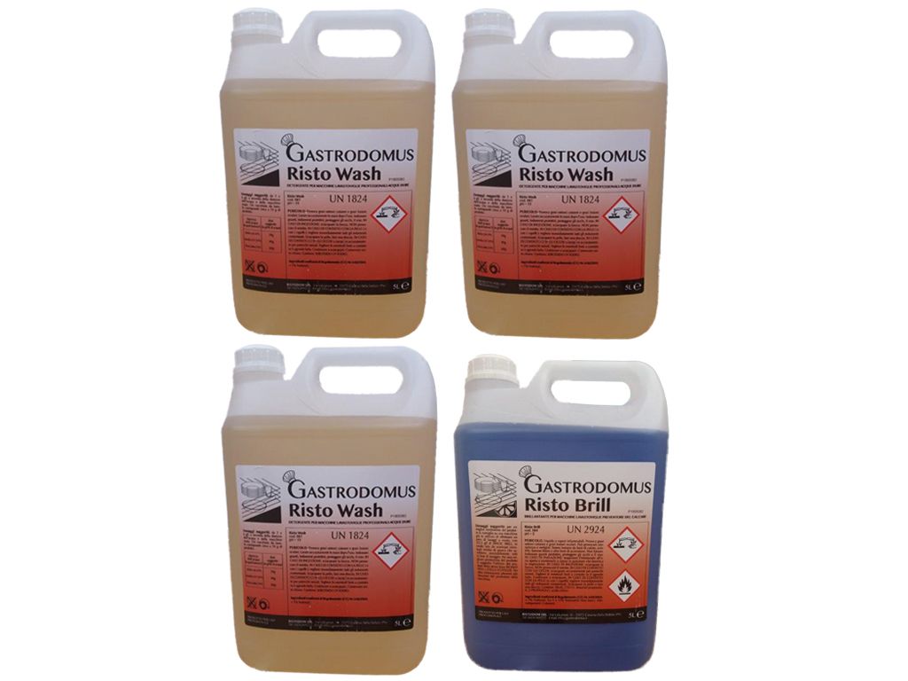 Confezione di 3 detergenti + 1 brillantante