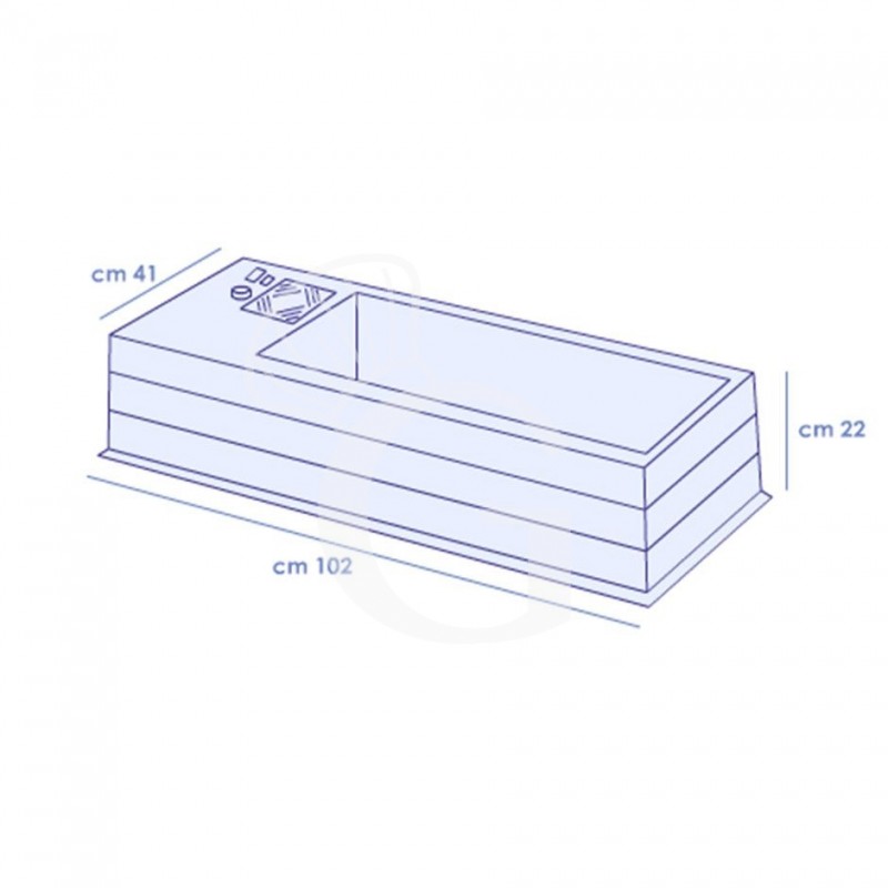 Refrigeratore da banco, L 1020 mm x P 410 mm x H 220 mm