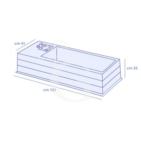 Refrigeratore da banco, L 1020 mm x P 410 mm x H 220 mm Refrigeratore da banco, L 1020 mm x P 410 mm x H 220 mm